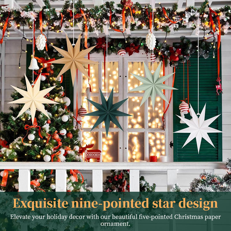 3D Origami Paper Star Ornaments for Colorful Trees