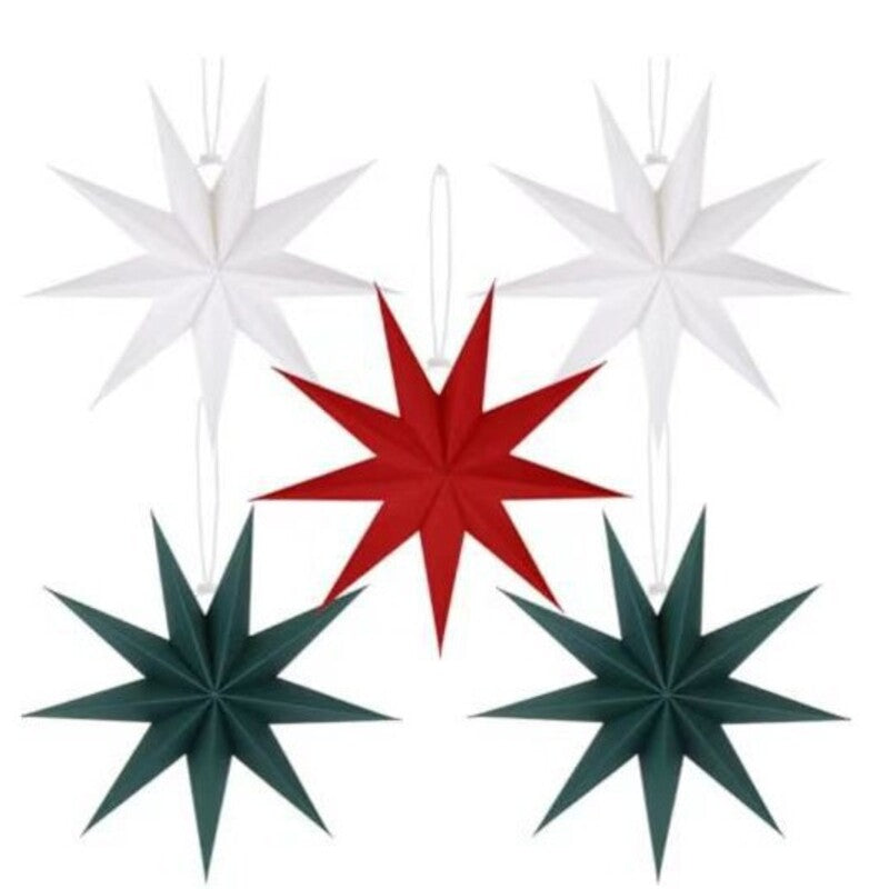 3D Origami Paper Star Ornaments for Colorful Trees