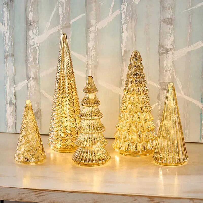 3D Printed Light-Up Christmas Tree Set for Tabletop Decor