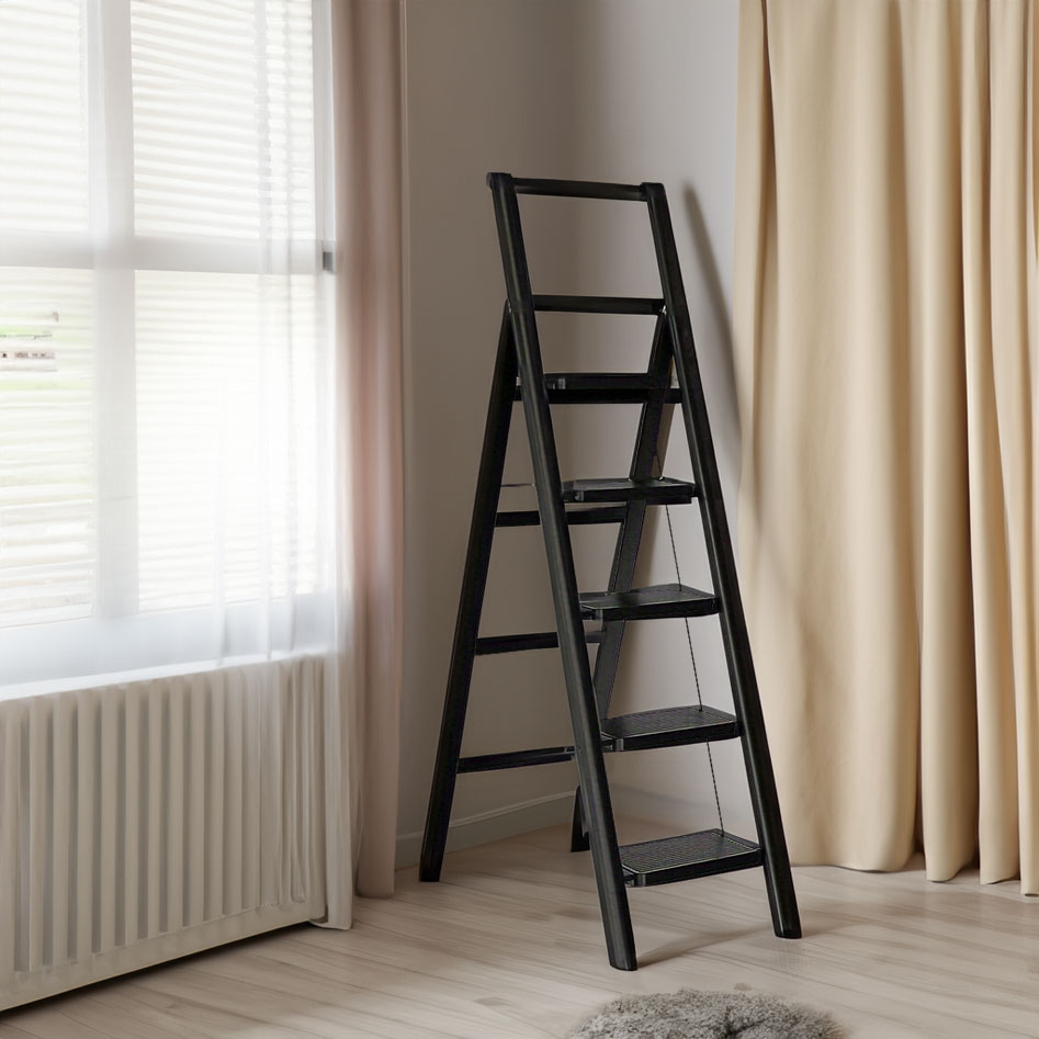 Folding Step Stool Ladder, 5 Step, 600lb Capacity