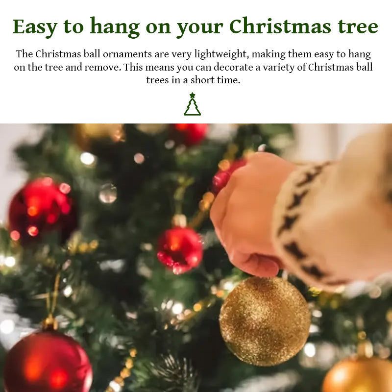 50-Piece Red and Gold Christmas Tree Ornament Collection