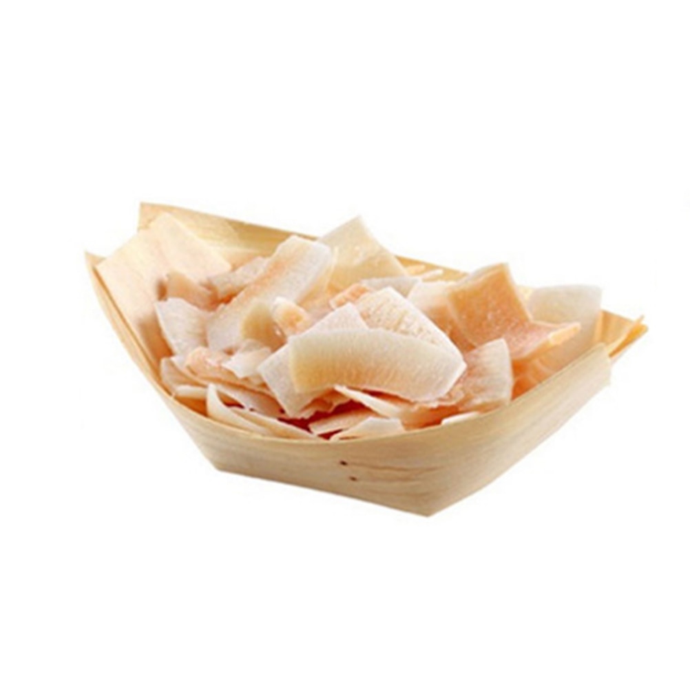 Disposable Birch Wood Serving Boats for Parties, 50 Pack