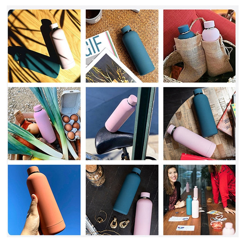 500ml Insulated Water Bottle, Leak-Proof Matte Steel