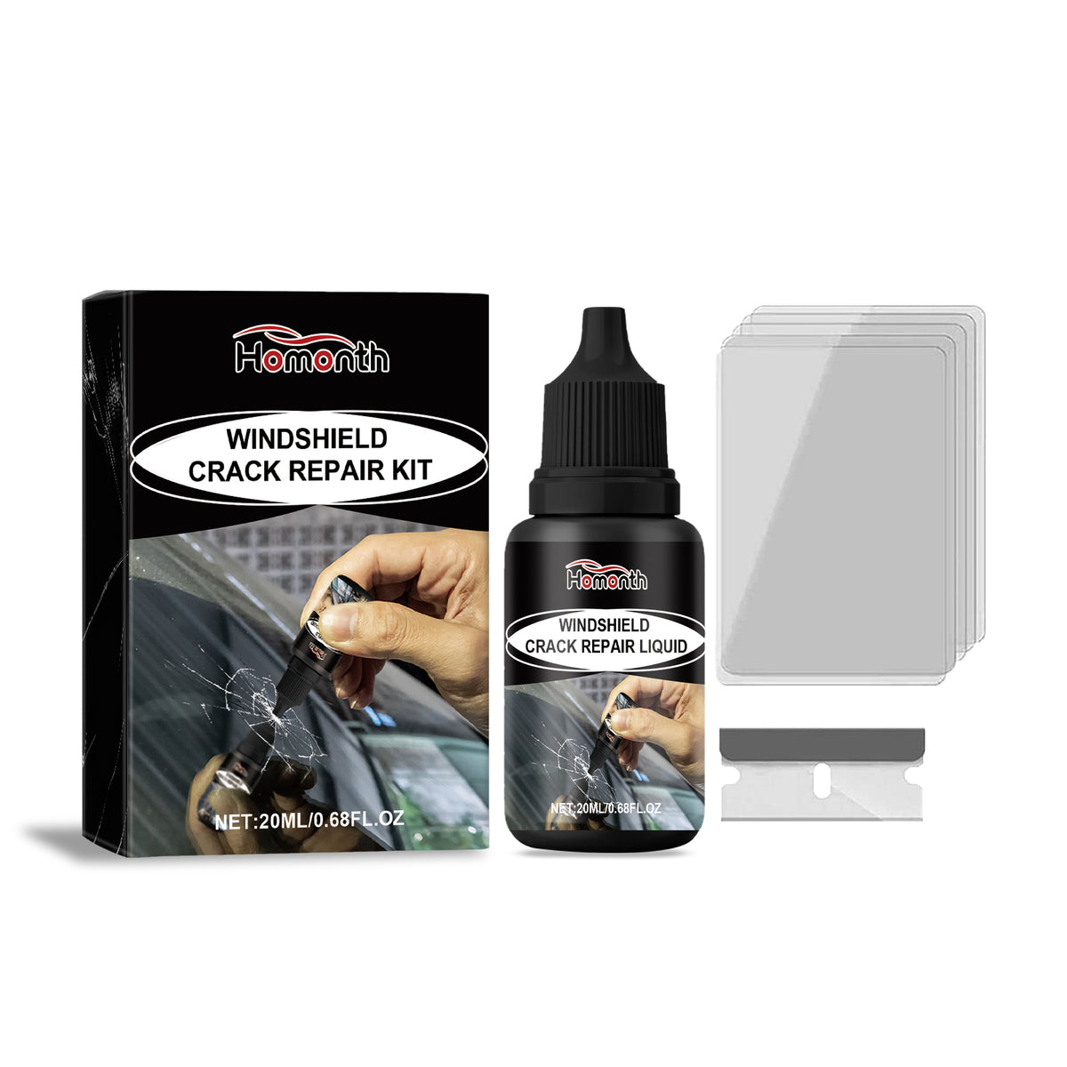 Windshield Crack Repair Kit for Minor Glass Damage