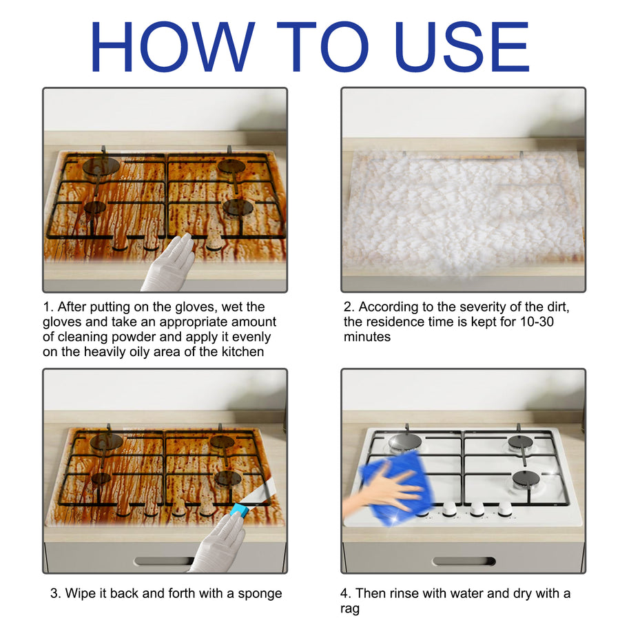 Kitchen Cleaning Powder Kit — Cuts Heavy Grease Fast