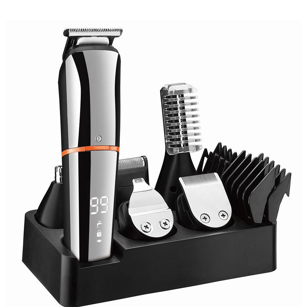 6-in-1 Hair Clippers Grooming Kit With LCD Display Cordless