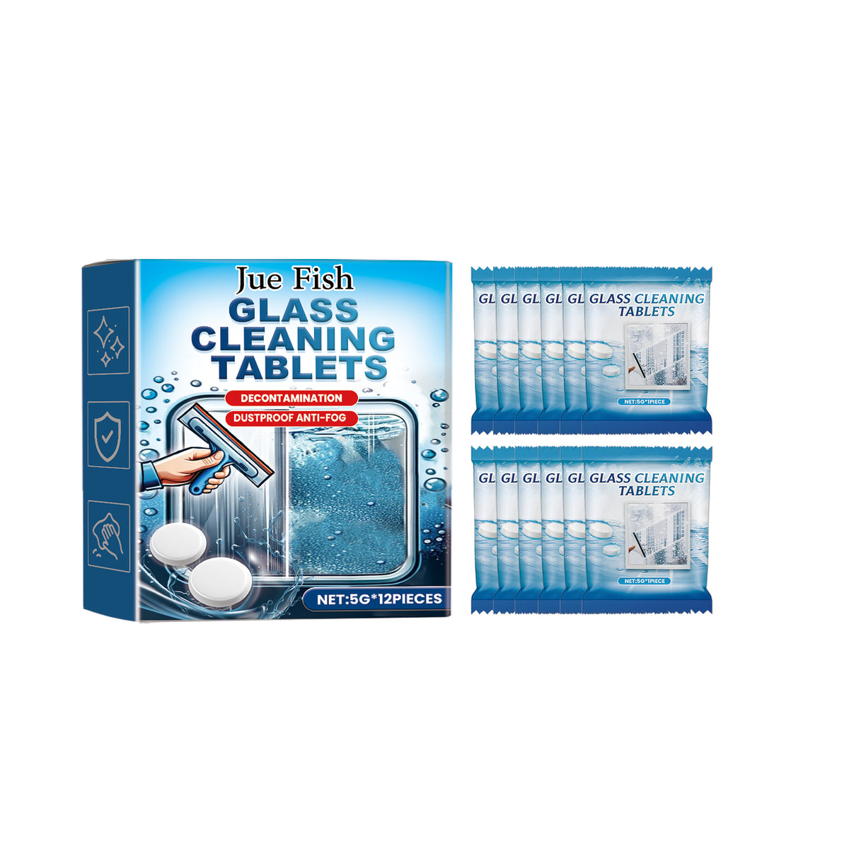 Glass Cleaning Tablets for Clear, Spotless Window Glass