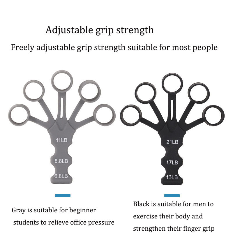 5‑Finger Silicone Grip Trainer — Adjustable Finger Strength