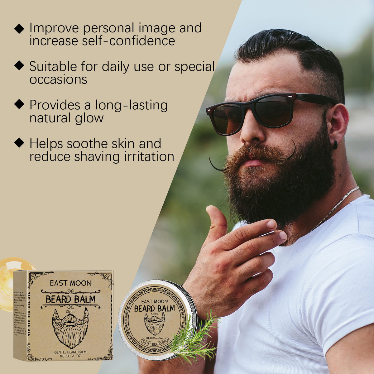 Beard Balm for Natural Gloss and All-Day Beard Control