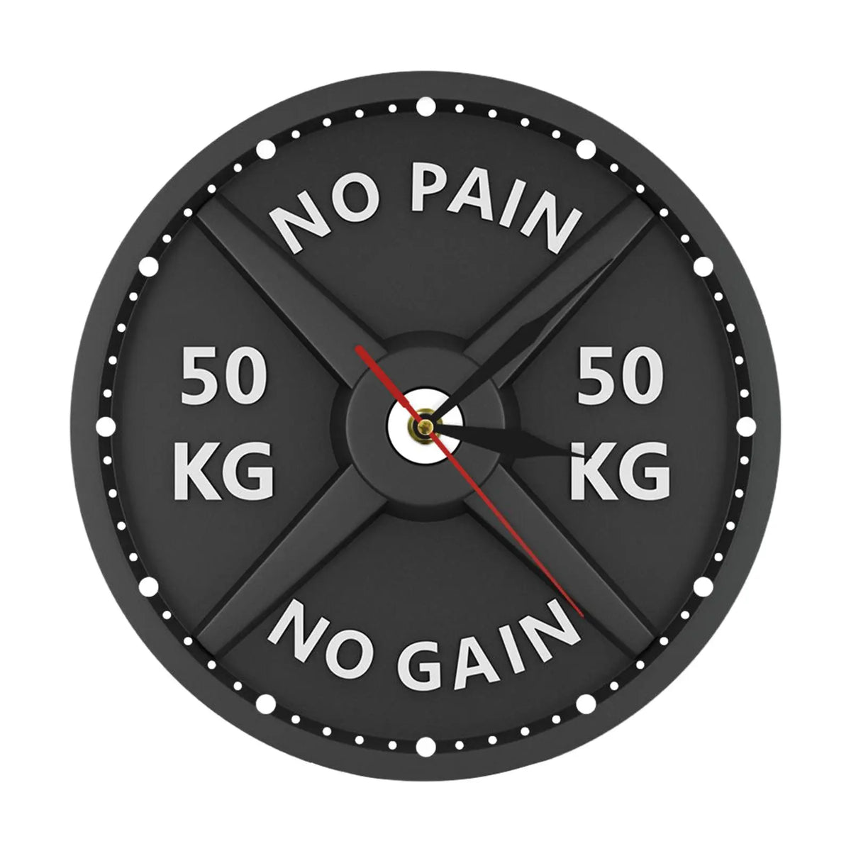 3D Gym Wall Clock with Motivational Barbell Design