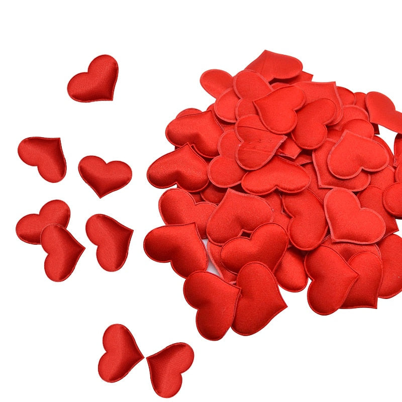 Satin Heart Petals Wedding Confetti, 50-Piece Decor