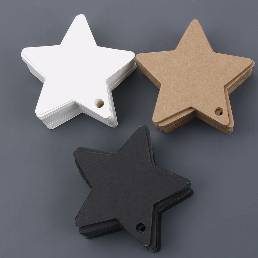 6 x 6 cm Star Gift Tags, 50pc Kraft Paper Labels