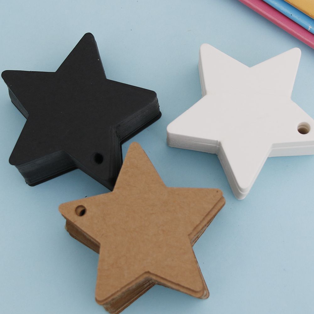 6 x 6 cm Star Gift Tags, 50pc Kraft Paper Labels