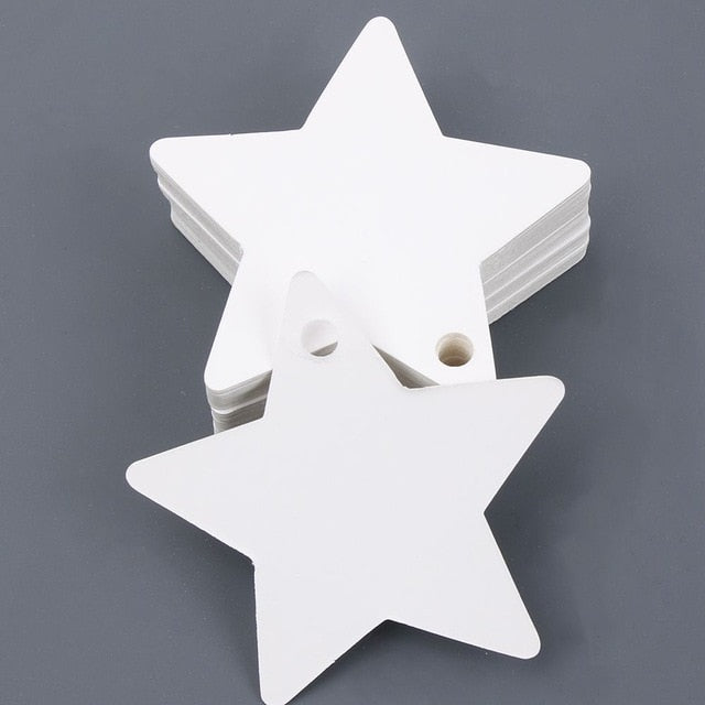 6 x 6 cm Star Gift Tags, 50pc Kraft Paper Labels