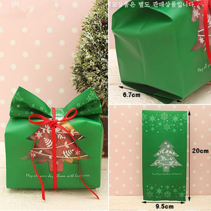 Christmas Gift Bags, 50pc Festive Candy Favor Set