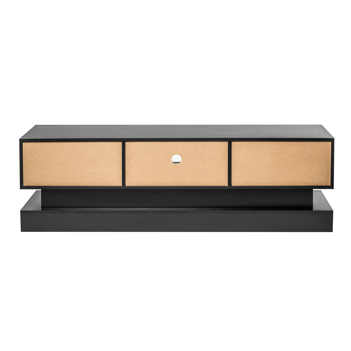 Black High Gloss TV Stand with LED Lights for 55 TVs