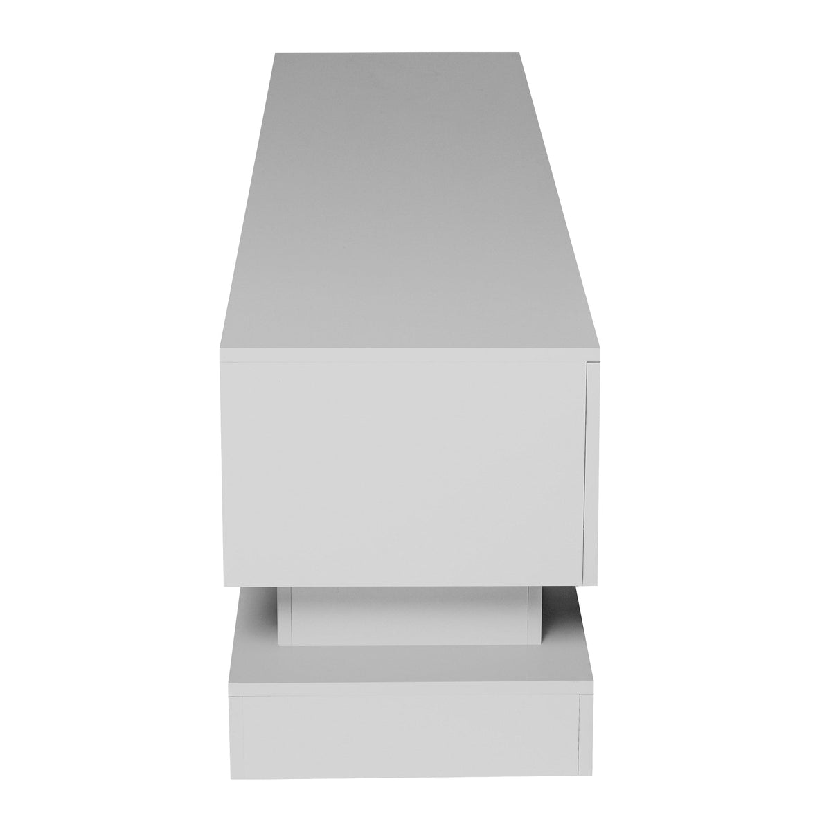 High Gloss White TV Stand with LED Lights for 55 Inch TVs