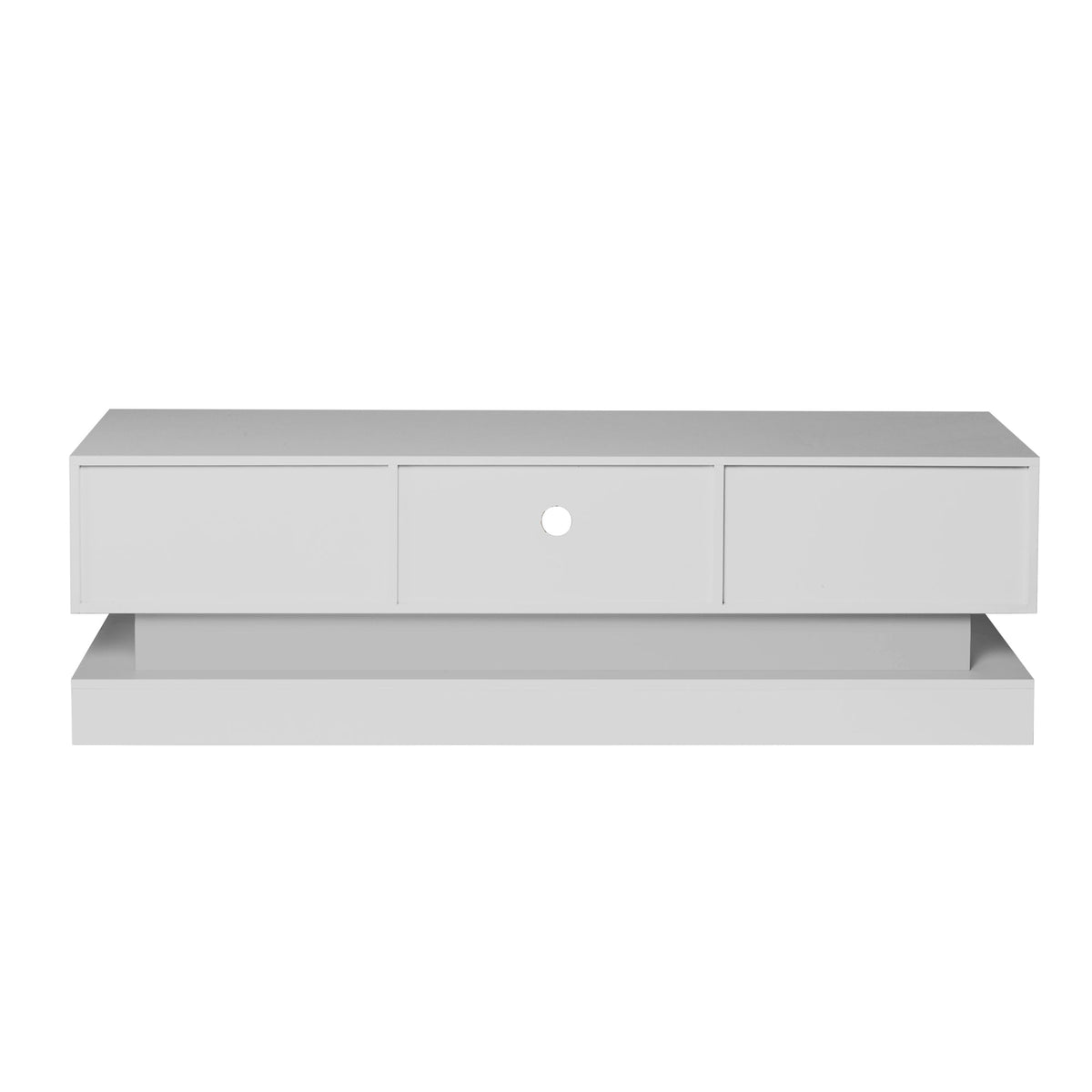 High Gloss White TV Stand with LED Lights for 55 Inch TVs