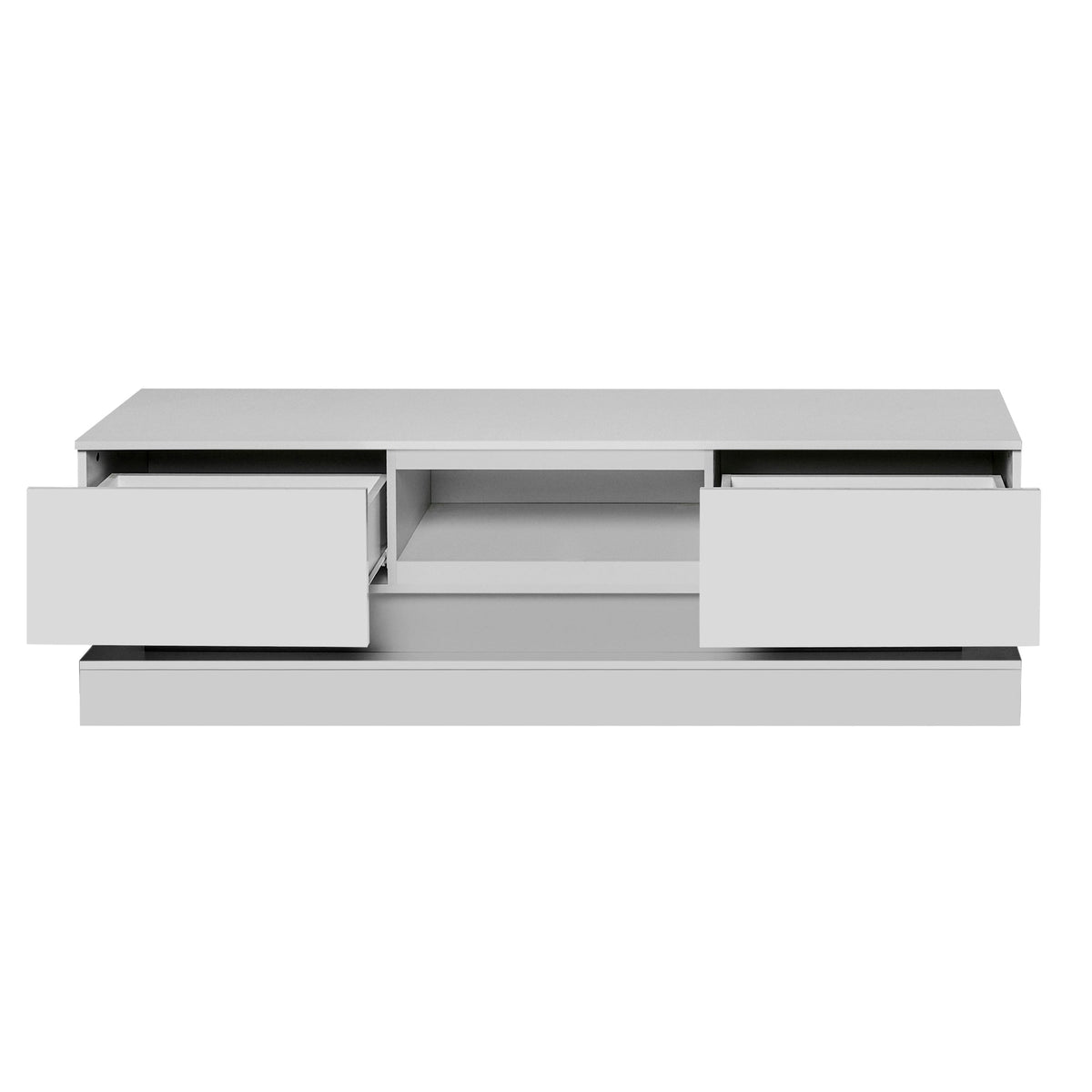 High Gloss White TV Stand with LED Lights for 55 Inch TVs