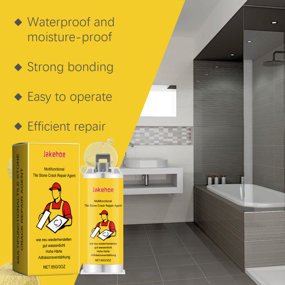 Tile Crack Repair Kit for Waterproof Surface Restoration