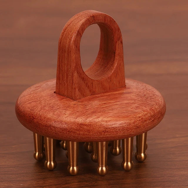 Copper Wood Gua Sha Massage Comb – Antimicrobial Scalp