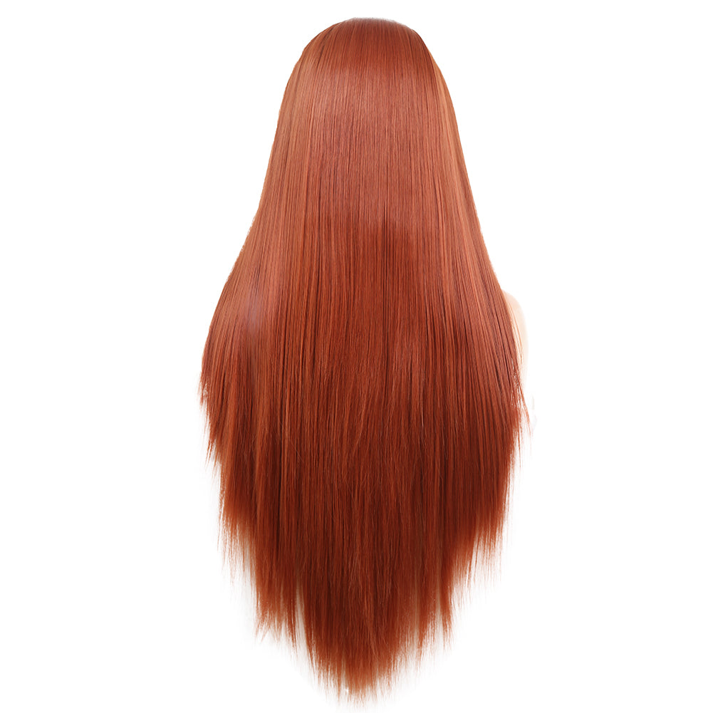 13 x 2 Lace Front Wig - Long Auburn Straight Hair