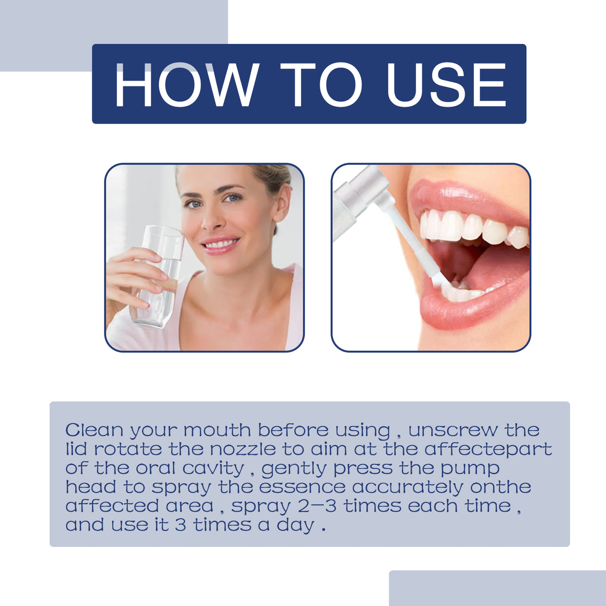 Oral Care Spray for Targeted Toothache and Gum Relief