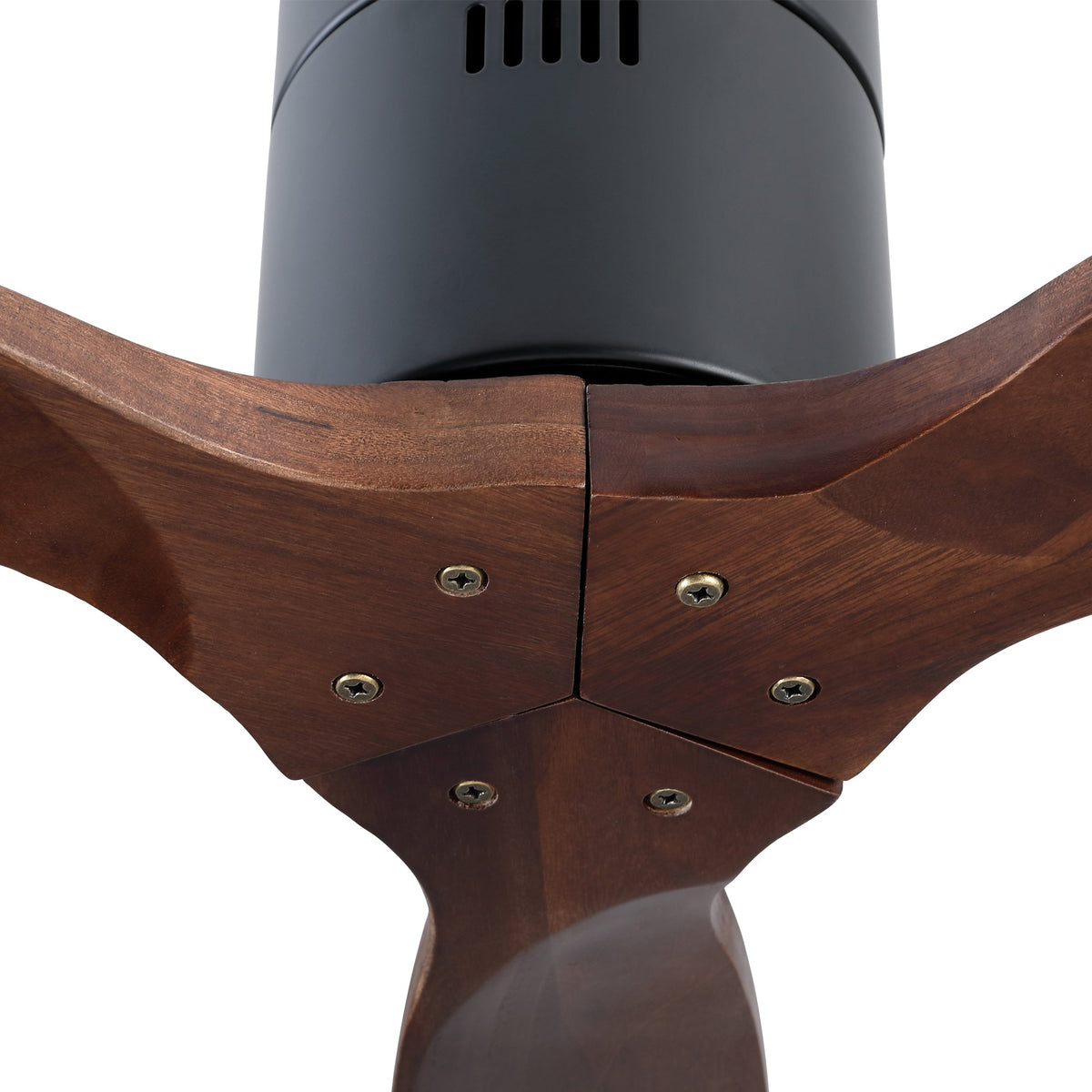 Farmhouse Flush Mount Ceiling Fan, Reversible Wood Blades