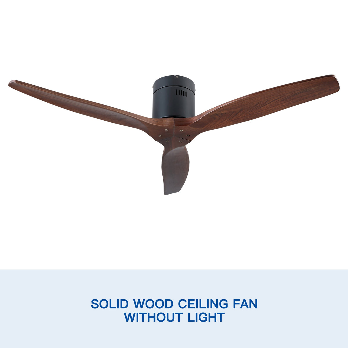 Farmhouse Flush Mount Ceiling Fan, Reversible Wood Blades
