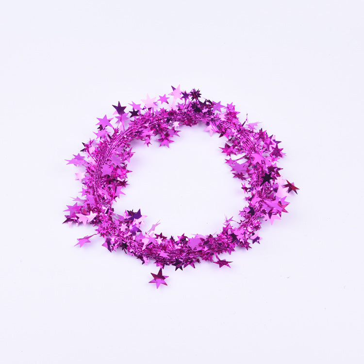Star Tinsel Garland for Colorful Christmas Sparkle