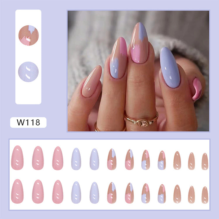 Contrasting Press-On Nails — Salon-Perfect Heart & Swirl