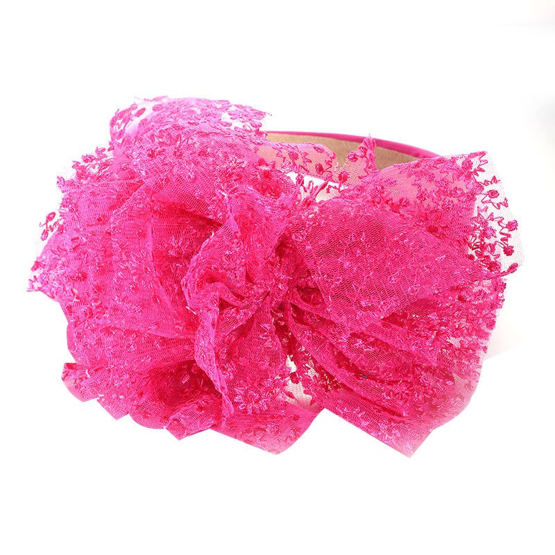 Oversized Lace Bow Headband for Statement Hair Looks