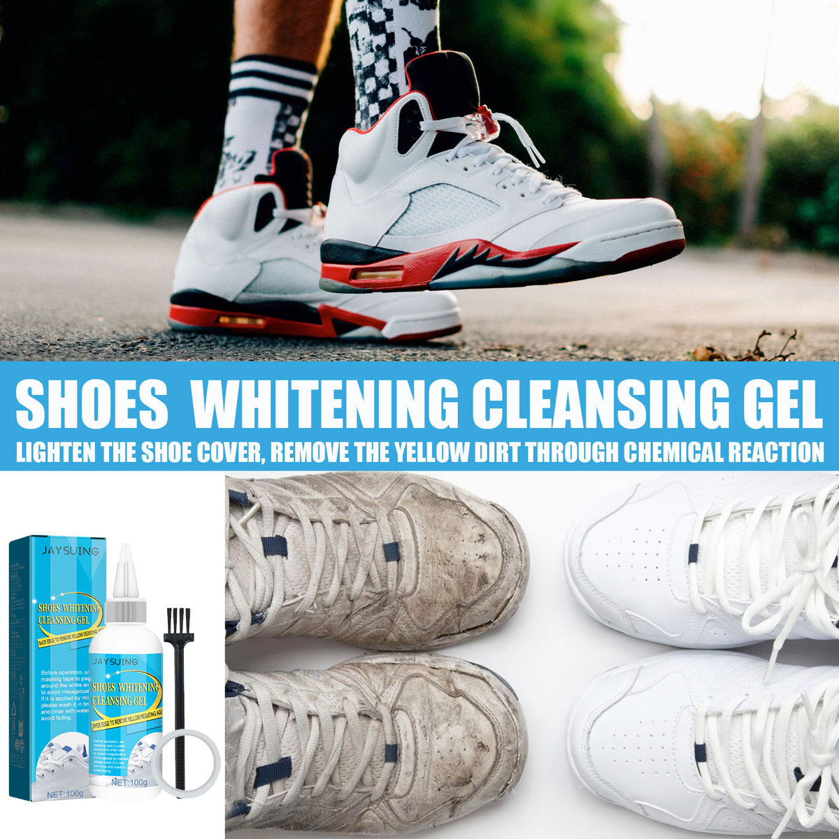 Shoe Whitening Gel Cleaner for Quick Stain Removal
