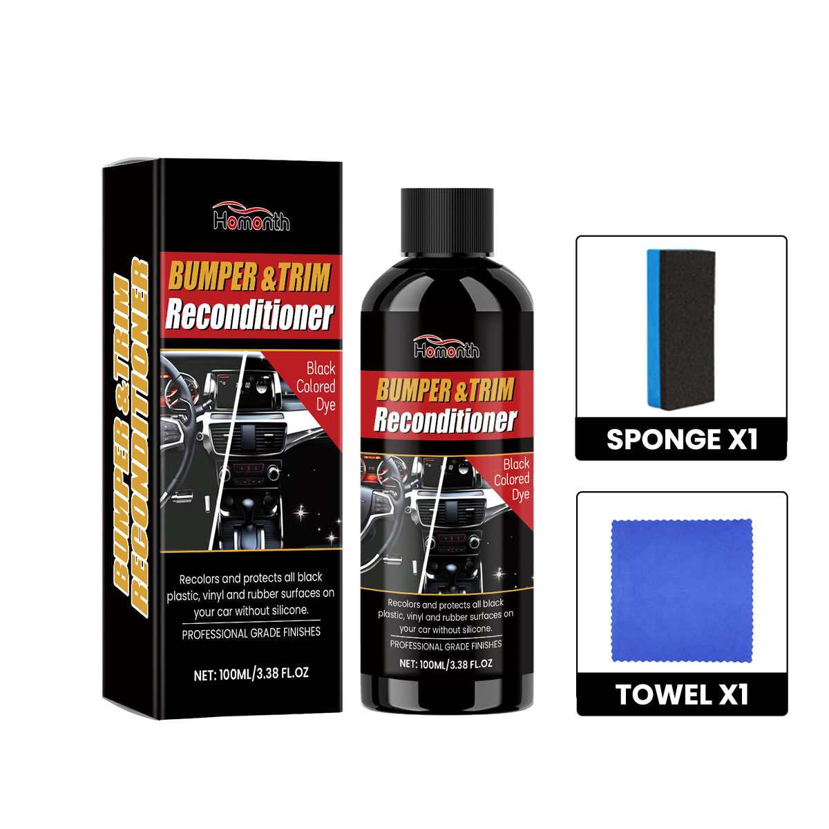 Black Plastic Trim Restorer for Car Interior & Trim