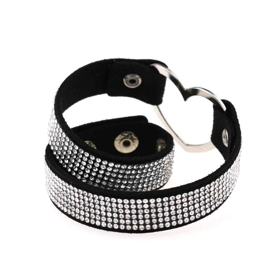 Rhinestone Heart Choker — Statement Harajuku Collar in 10