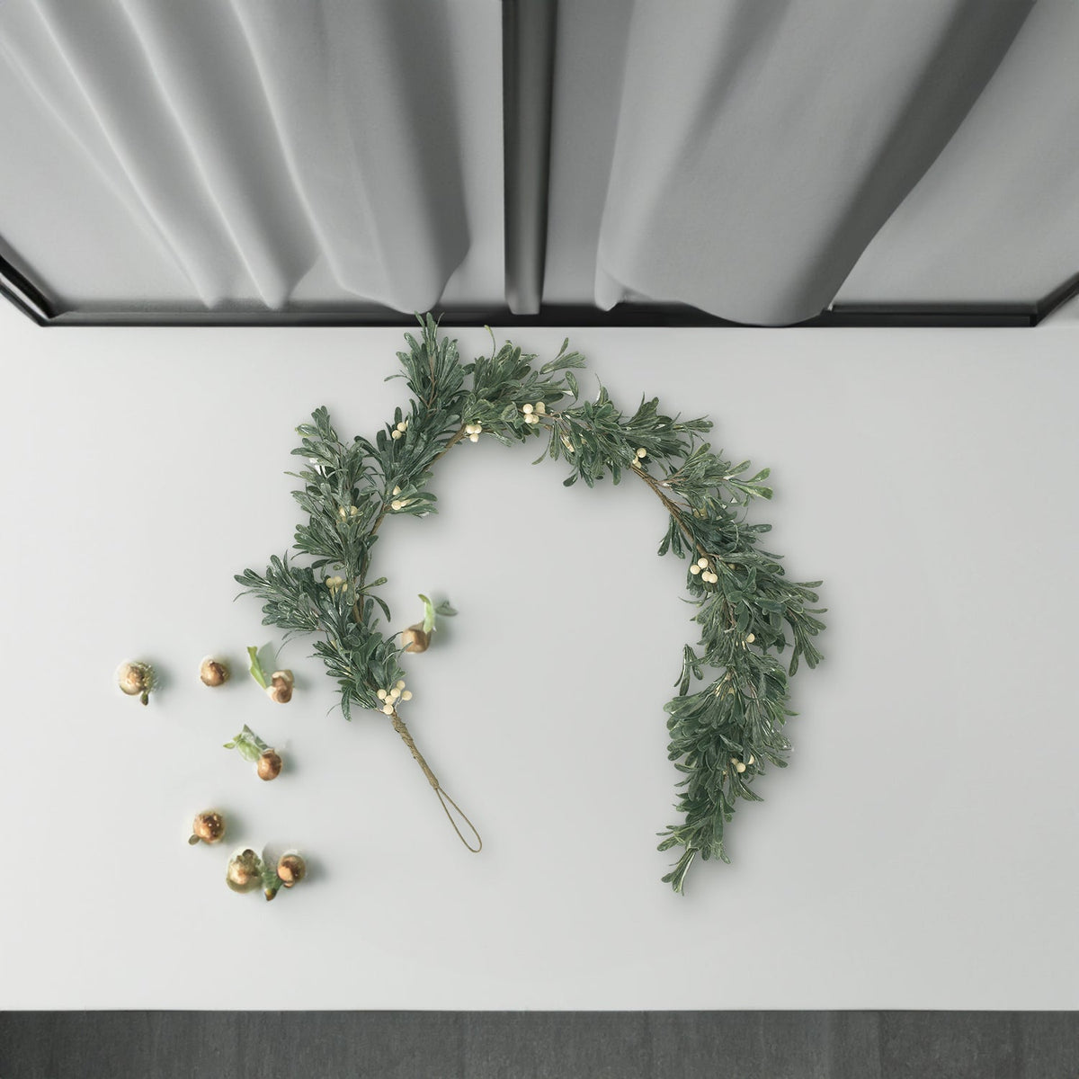 54-Inch Snowberry Green Garland for Seasonal Decor