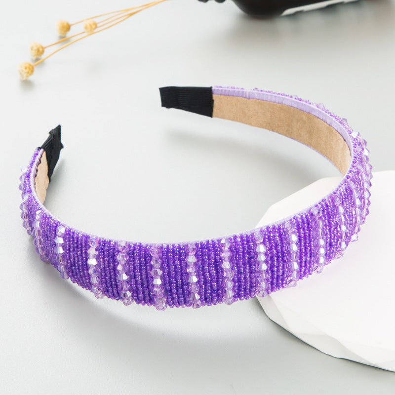 Beaded Headband for Face Washing & Bright Colorful Style