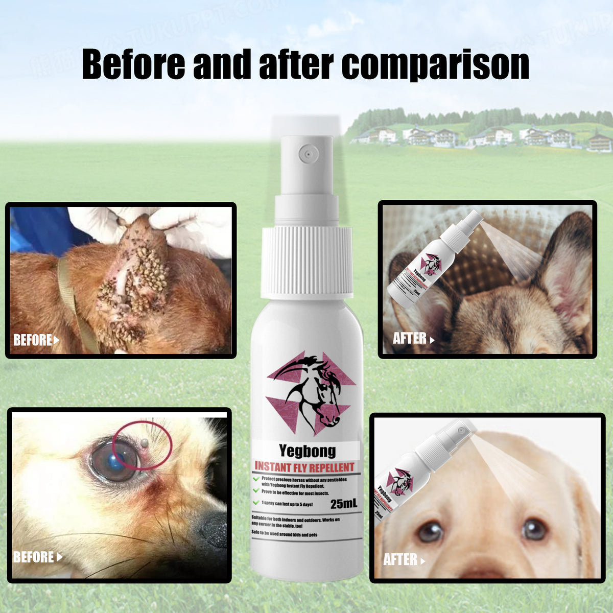 Pet Flea And Tick Spray For Cats & Dogs, 25ml Bottle