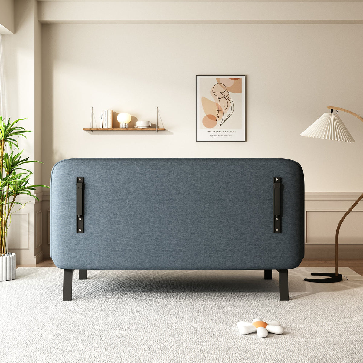 55-Inch Convertible Sofa Bed with Adjustable Backrest