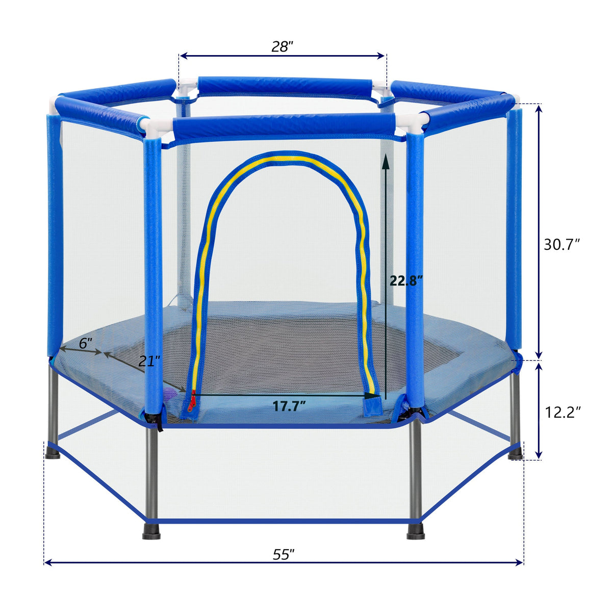 Toddler Trampoline with Safety Enclosure Net for Kids