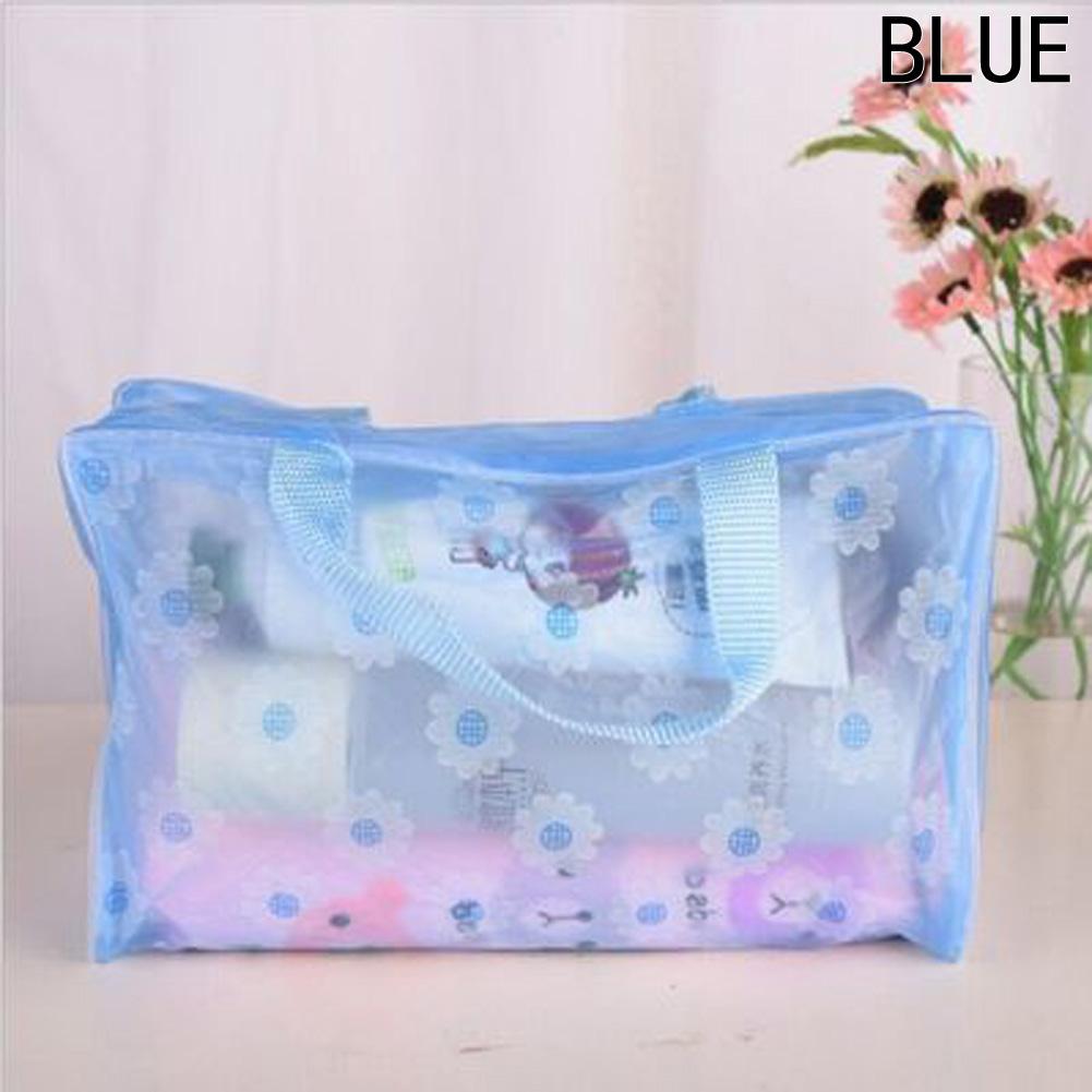 Clear Waterproof PVC Makeup Bag for Travel and Beach Trips