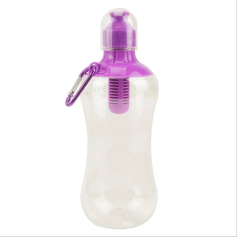 550ml Filtered Water Bottle with Carbon Filter for Hiking