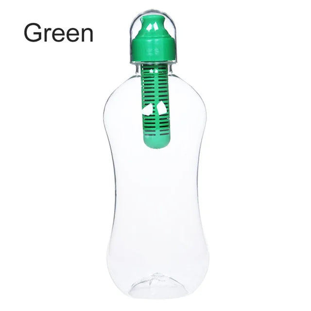 550ml Filtered Water Bottle with Carbon Filter for Hiking
