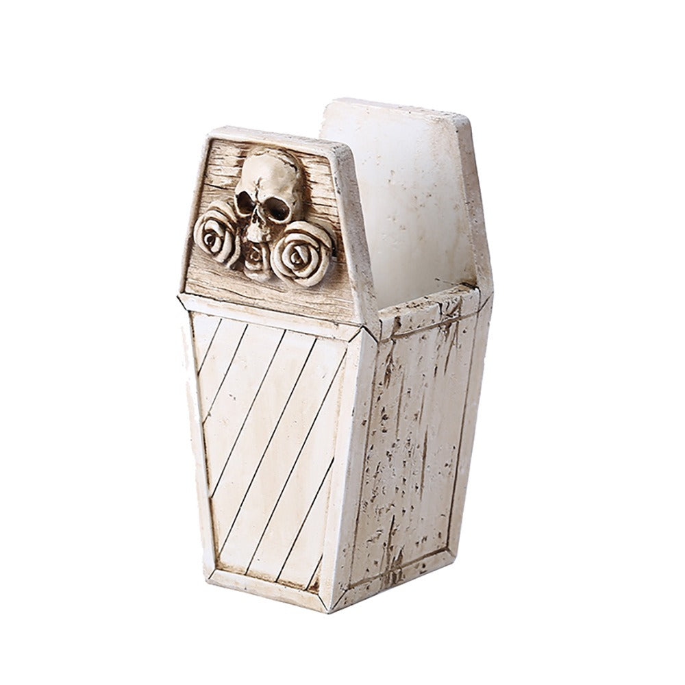 Gothic Coffin Desk Organizer for Pens and Makeup Brushes