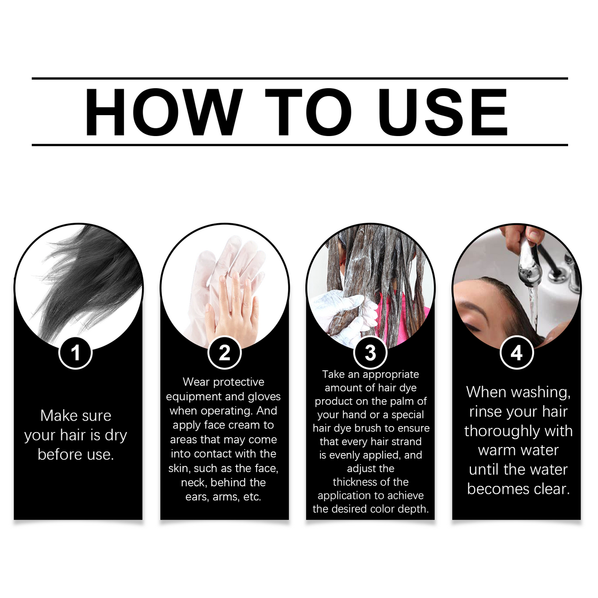 Black Hair Dye Shampoo for Easy Gray Coverage at Home