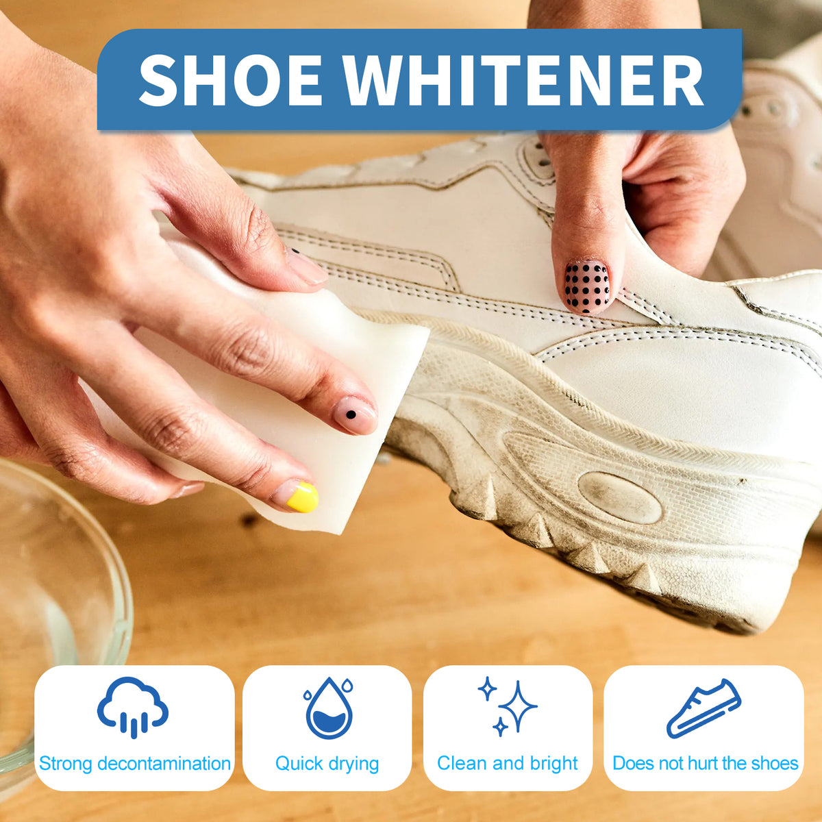 Shoe Brightening Cleaner — Whiten White Sneakers Fast