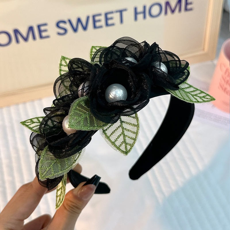 Floral Pearl Headband for Romantic Wedding Guest Style
