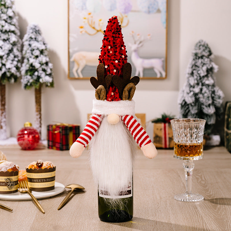Christmas Wine Bottle Covers for Festive Table Decor