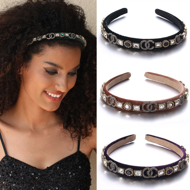Crystal Velvet Headband for Effortless Elegant Styling