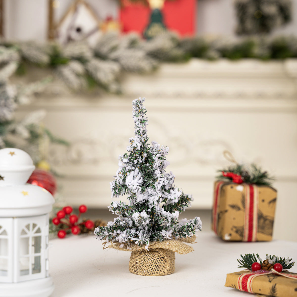 Snowy Mini Christmas Tree for Small-Space Holiday Decor